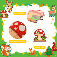 Pajean 10 Pcs Kids Lacing Cards Double Sided Animal Sewing Cards Kits - Forest Animals Style - image 3