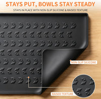 Silicone Pet Feeding Mat, Dog Cat Food Water Bowl Mat - Black / 22"L x 14"W - image 4