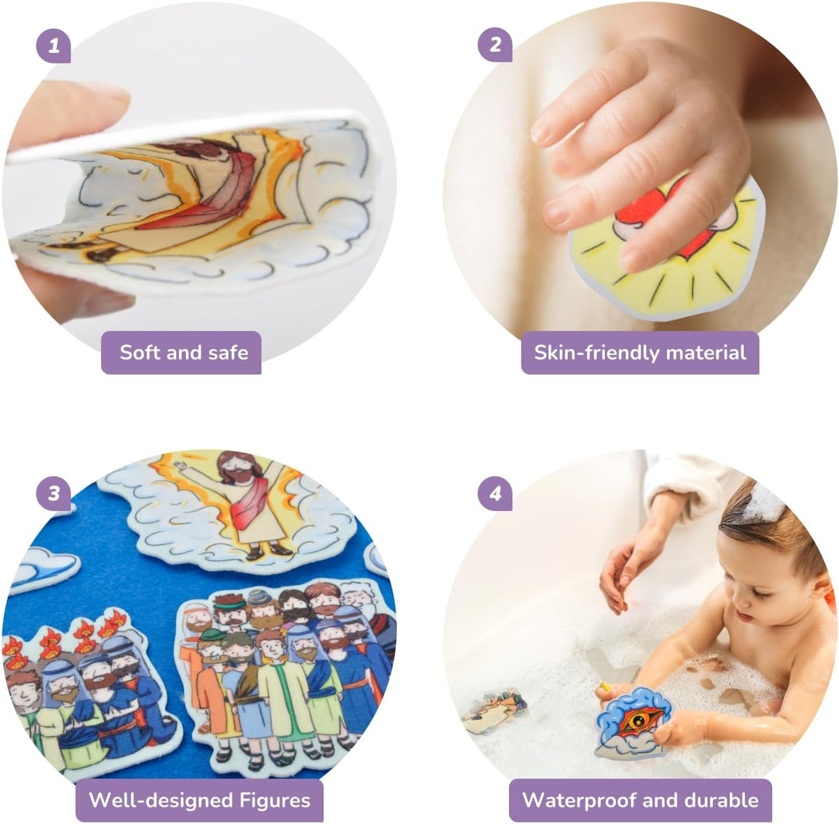 CHEFAN Noah's Ark Felt Board Bible Stories - Jesus Resurrection & Other 3 Bible Stories Set - image 3