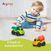 Aigitoy 2 Pack Car Toys for Kids 18M+ - A-green and Yellow - image 3