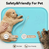 Non-Slip Silicone Dog Food Mat for Food and Water - 45 x 30 cm / Blue - image 4