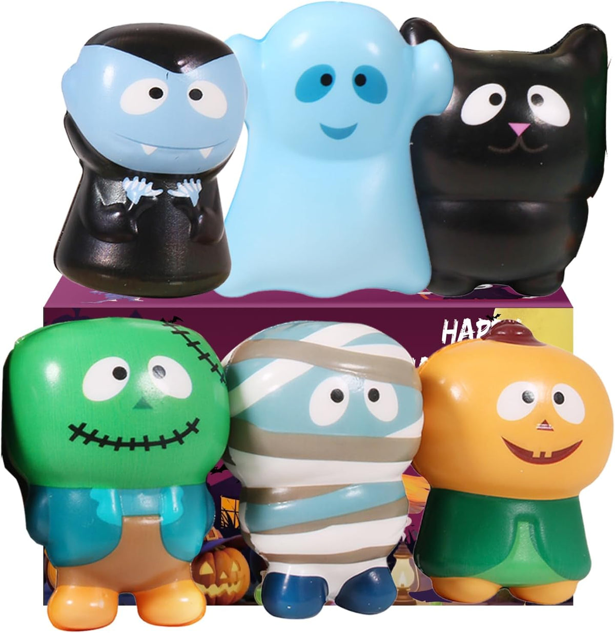 New 6 Packs-Halloween Squishies Toys Slow Rising - 6pcs-1