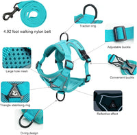 XL Cat Harness Escape Proof for Heavy Cats Adjustable for Extra Large - M / Turquoise - image 2