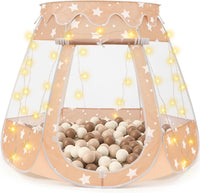 Crayline Pop Up Princess Tent with Star Light - Brown