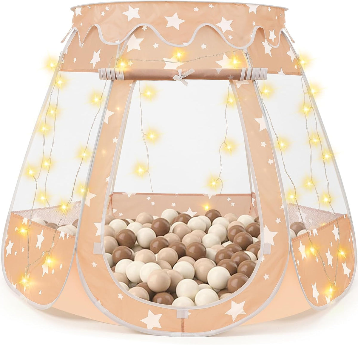Crayline Pop Up Princess Tent with Star Light - Brown