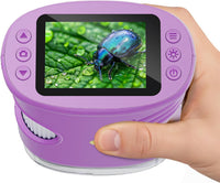 Temodu Kids Microscope 2.0" Screen 1000X Digital Microscope for Kids - Purple