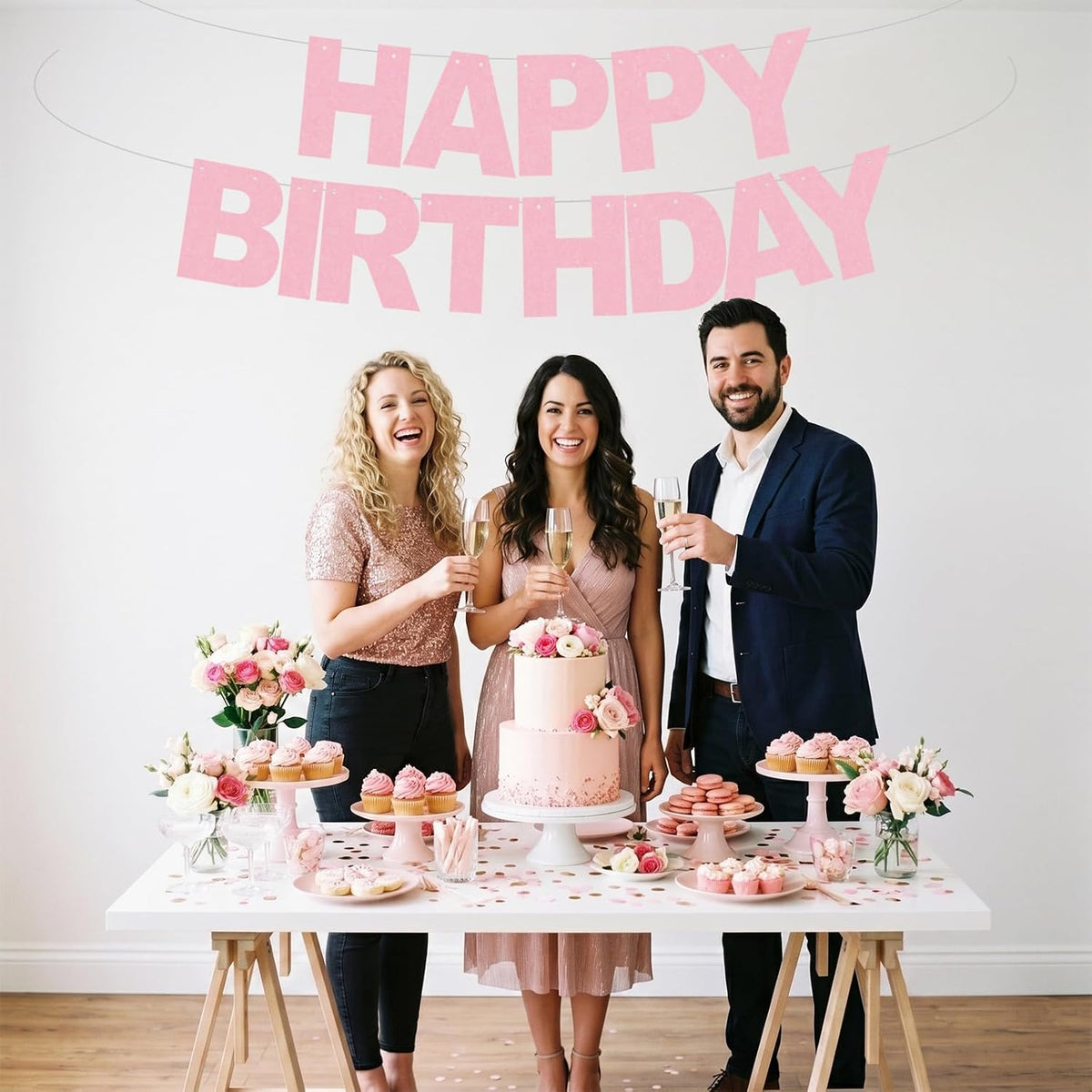 BEISHIDA 116 PCS A-Z DIY Letter Custom Banner Birthday Party Decor – Fun for Kids & Family - Matte Pink - image 2