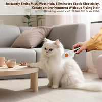 4 in 1 Cat Steam Brush, Rechargeable Steam Brush for Cats and Dogs, Anti-Static Cat Spray Brushes, Massage, Cleaning, Shedding & Combing All In One! White