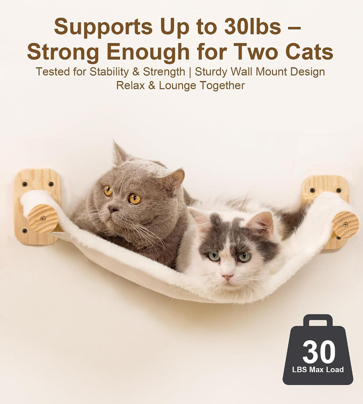 Cat Wall Hammock with Floating Hammock - 1 Hammock 1 Shelf 2 Stairs - image 3