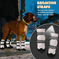 Winter Dog Snow Boots with Warm Wool Lining, Dog Shoes for Large Small Medium Dogs, Dog Booties and Paw Protectors, Anti-Slip Dog Shoes with Reflective for Snow, Hardwood Floors, Hiking (Size 7)