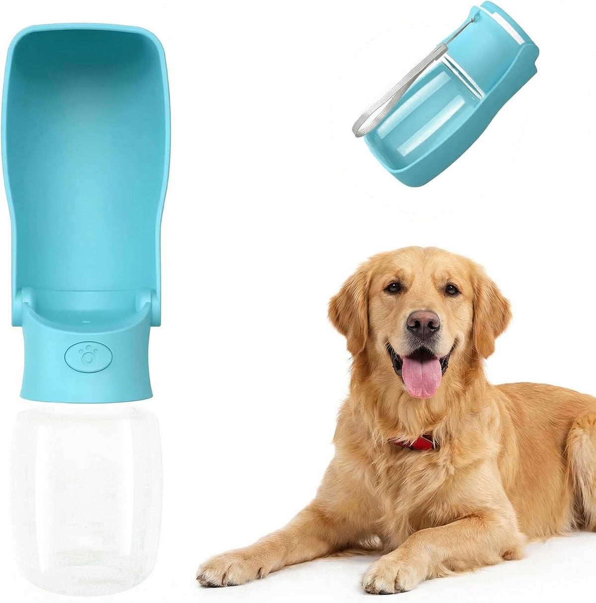 Portable Dog Water Bottle Dispenser [Leak Proof & Foldable] Dog - Blue / 12OZ