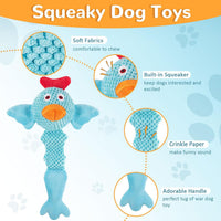 Fuufome Squeaky Dog Toys for Indoor Play with Small - Sky blue - image 2