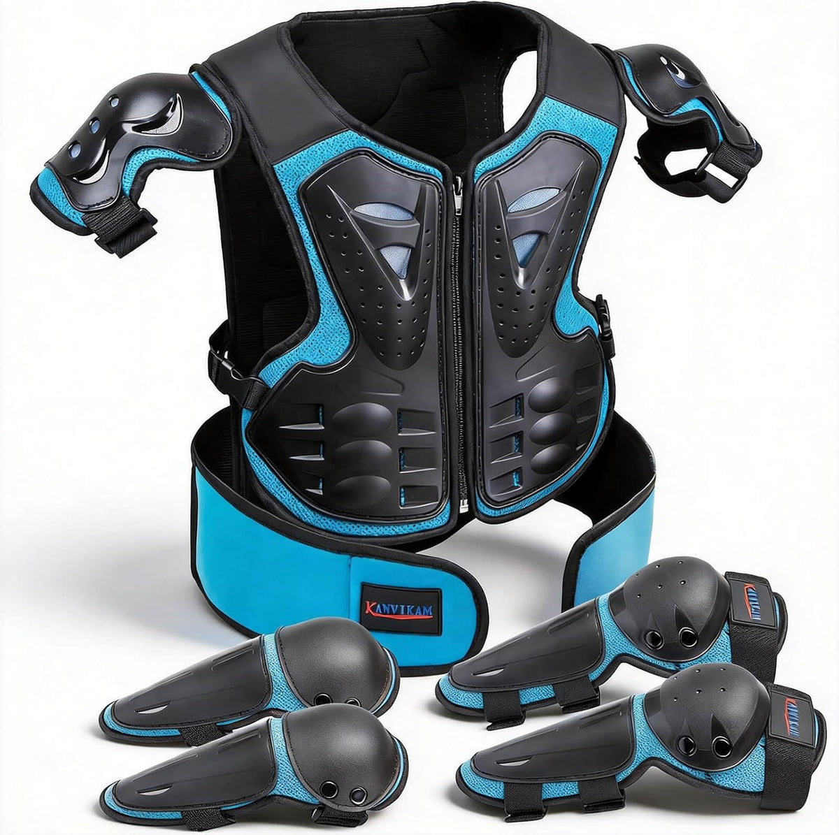 DBaoXiaoMu kids dirt bike gear armor vest suit with chest, back, knee and elbow protection - view 3