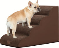 Dog Stairs for Small Dogs, 3-Step Pet Steps for Couch Sofa - Brown / 4 / 4-Step (28.3"D x 15.7"W x 19.7"H)