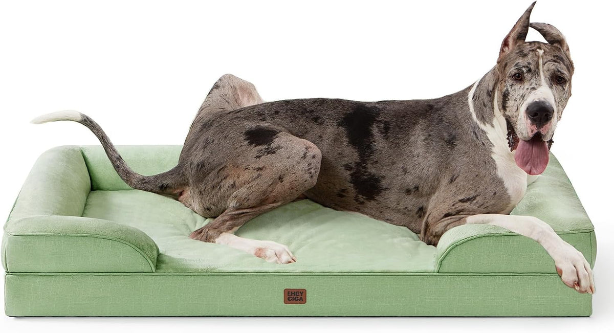 EHEYCIGA Orthopedic Dog Beds Large Sized Dog - Sage Green / 52.0"l X 41.0"w X 8.0"th