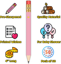 Baby Shower Pencils for Party Games, Neutral - Mixed Pink Girl Style - image 3