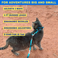 Travel Cat Harness and Bungee Leash Set, Large Cats, Kitten - Watercolors - image 3
