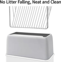 UFECODO Fast Sifting Cat Litter Scoop with Holder Stand, Stainless Steel Poop Scooper with Ergonomic Wood Handle, Heavy Duty and Easy Clean