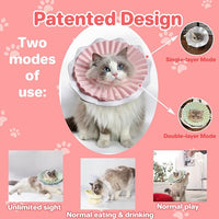 Soft Cat Cone Collar for Cats– Adjustable Lightweight Recovery E-Collar to Stop Licking, Scratching & Biting After Surgery, Comfortable Wound Healing Cone Alternative (Pink, L)