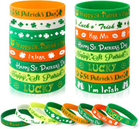 JUNEBRUSHS 24pcs Halloween Silicone Bracelets - St. Patrick's Day Style