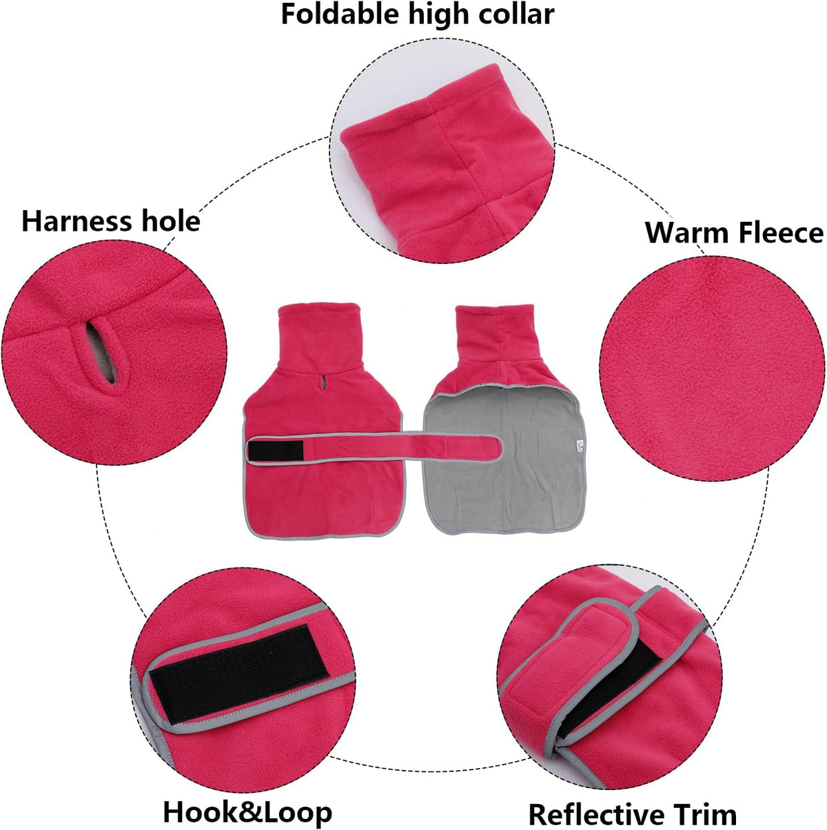 Dachshund Sweaters, Dachshund Coat Perfect Dog Winter Coat with Padded Fleece Lining - X-Small / Pink - image 2