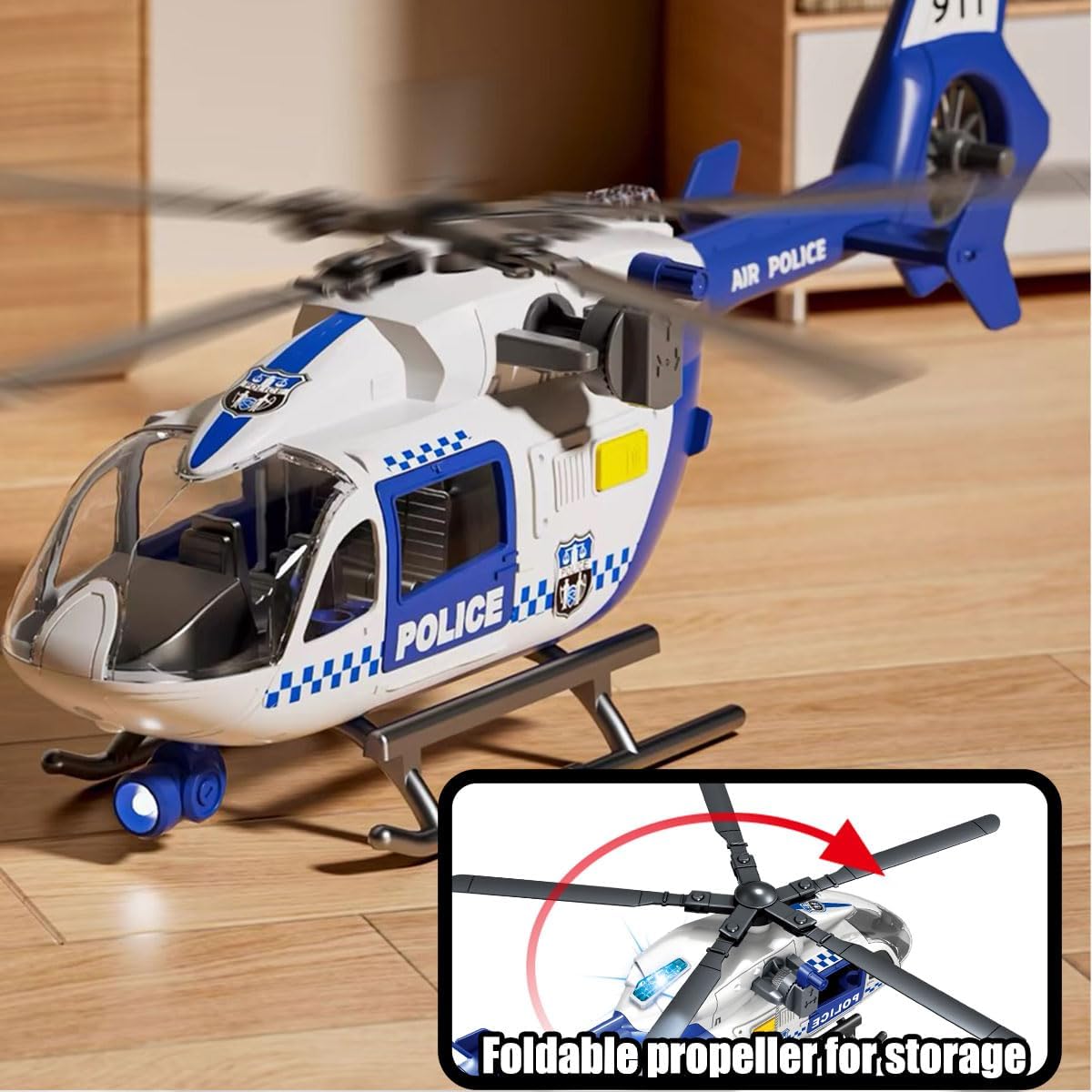 CSDCSD large helicopter toy with crane and cargo basket, lights and sounds - view 15