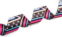 Mercano Adjustable Dog Collar - Special Design Patterns, Soft Nylon Comfortable Durable Pet Collar for Small Medium Large Dogs (S, Ethnic Pink)