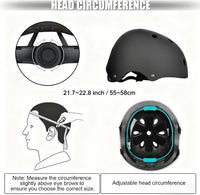 WayEee Kids Bike Helmet Set Knee Pads Adjustable Protective Gear - Black / M(7-14years) - image 3