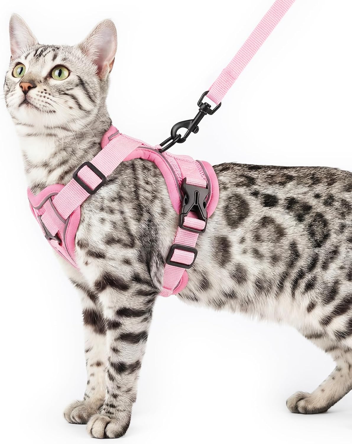 Cat Harness and Leash Set, Escape Proof Cat Vest, XL - Pink / X-Large