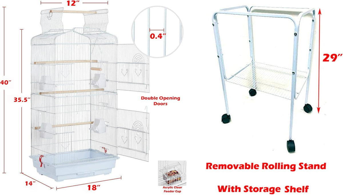 Large Open/Close Top Bird Cage Side Breeding Nest Box Doors Easy - image 3