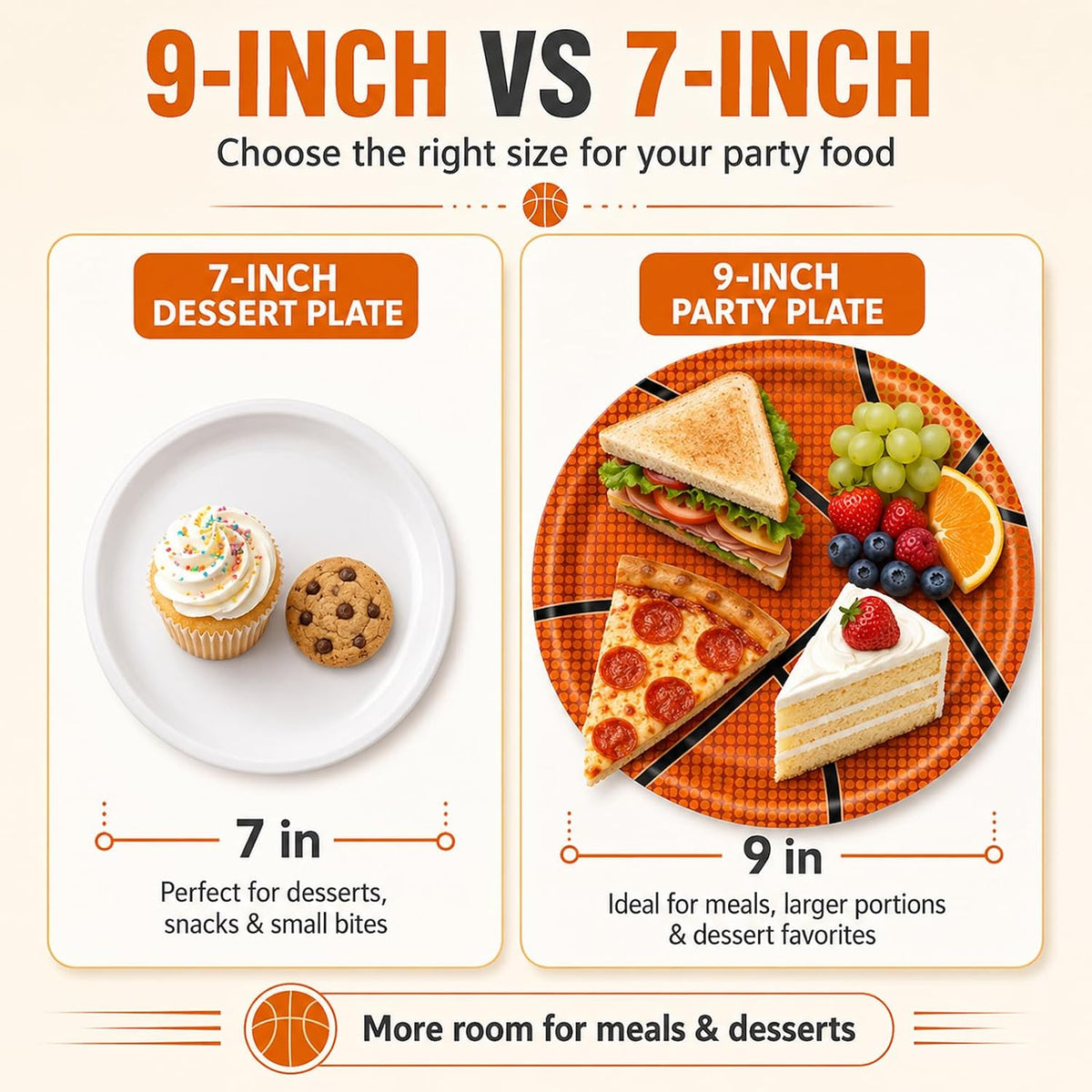 40 Pcs Basketball Plates and Napkins Set - Basketball - image 3
