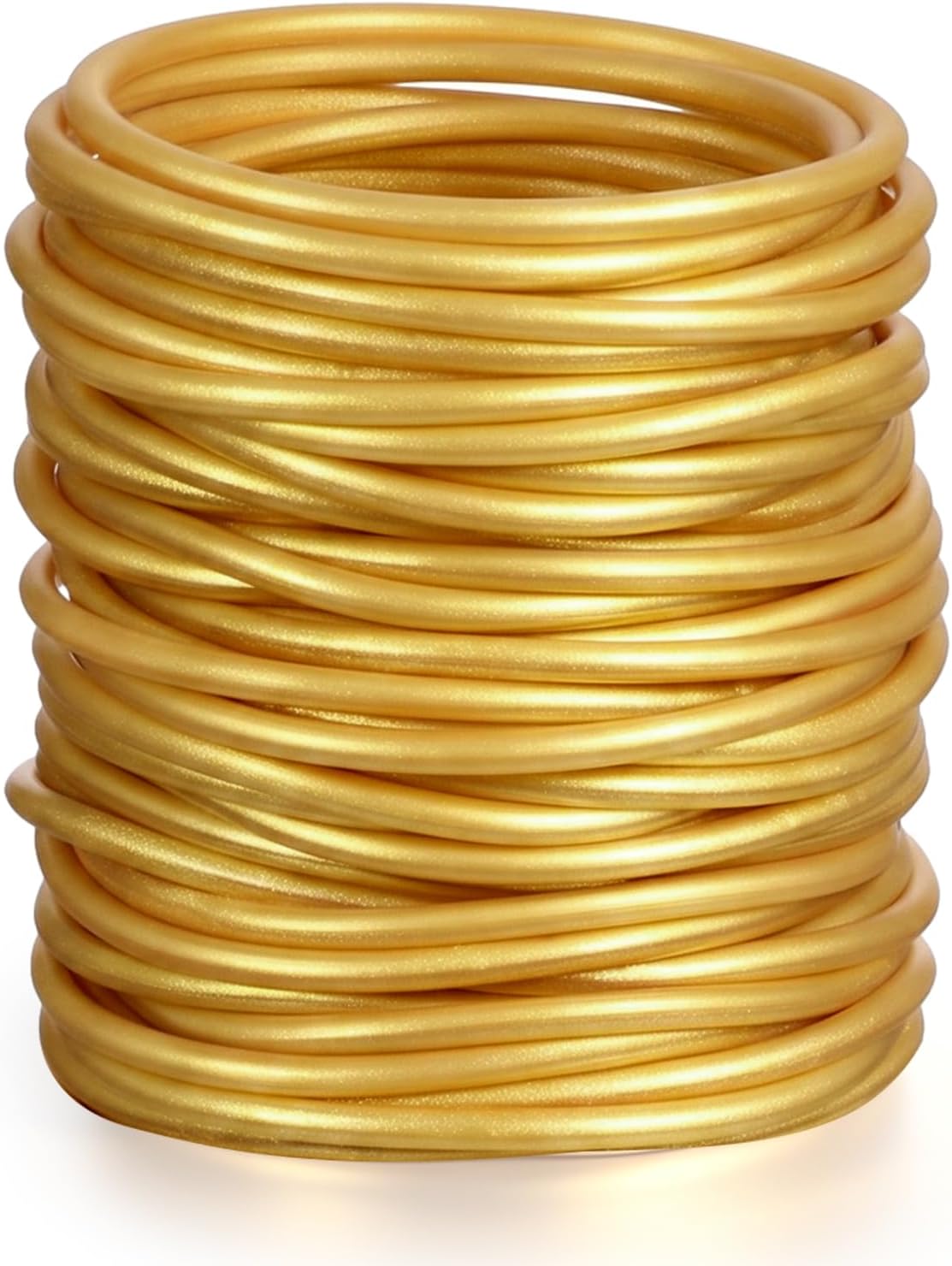 Hotop 100 Pcs Multicolor 80s Silicone Jelly Rubber Bracelets Hair Tie - Gold / 100