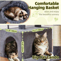 Taoqimiao 32.2in Cat Tree with Toy - Smoky Gray / 32.2 inch - image 3