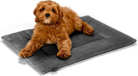KindTail Dog Crate Pad - Soft Velvet, Reversible Bed - Machine Washable Kennel Mat for Pets up to 25 lbs - Mattress for Cozy Sleeping - 25” x 19” x 1” (Dark Grey, Medium)