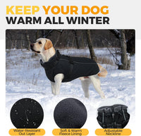 Dog Coat for Large Dogs Waterproof Dog Jacket with Harness Built in – Essentials for Dogs - XX-Large / Black - image 3