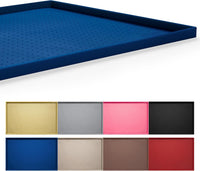 Hubulk Dog Feeding Mat,100% Waterproof Food Grade Silicone Pet Food and Water Bowl - Navy / 19"l X 12"w