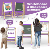 JOYOOSS Easel for Kids Art Easel Toddlers Easels With Paper Roll – Fun for Kids & Family - Purple - image 2