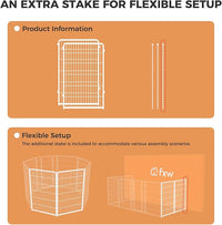 FXW Homeplus Unleashed Indoor Dog Playpen - Stress-Free and Safe Play, Heavy Duty 45 Inch 2 Wire Panels Dog Pen for Large Dogs, White│Patented