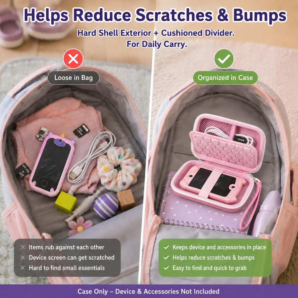 ALKOO kids smartphone case, zip carrying box for kids toy phones and learning cameras - view 40