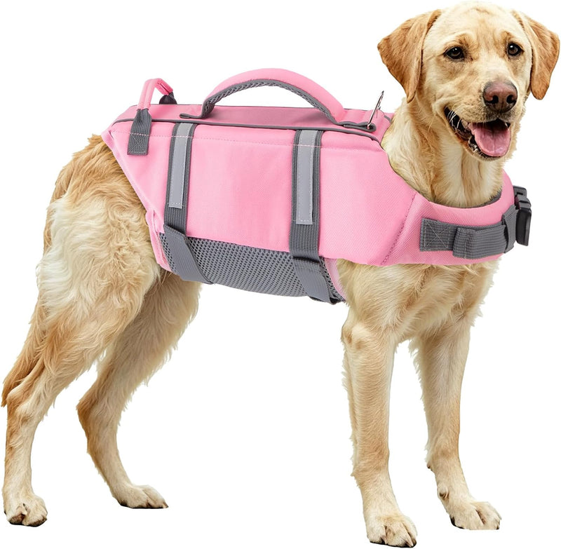 EMUST Dog Life Jacket, Waterproof, Breathable - Medium / Sakura Pink