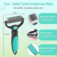 Dog Brush for Shedding Short Long Haired Cats, 5 in 1 Pet Grooming Kit for Small Medium & Large Animals. Removes Loose Fur, Mats, Tangled. Easy Cleaning. Undercoat Rake + Steam Brush Included