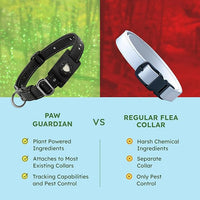 BugMD Paw Guardian Flea and Tick Prevention Pendant for Dogs with AirTag Holder | Plant-Powered Flea & Tick Control for Dog Collars Harnesses | Dog Tag with Air Tag Holder - Black