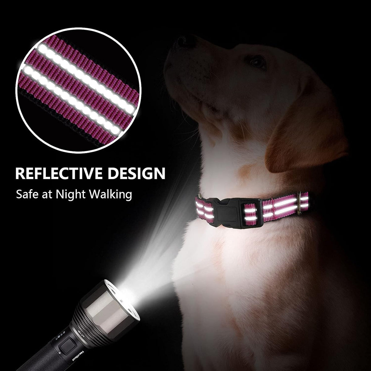 Martingale Collar for Dogs, Reflective Escape Proof, M - Pink / X-Small - image 3