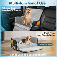 Dog Car Seat for Medium Dogs Up to 60 lb, Thick Cushion - Black & Gray / L - image 4