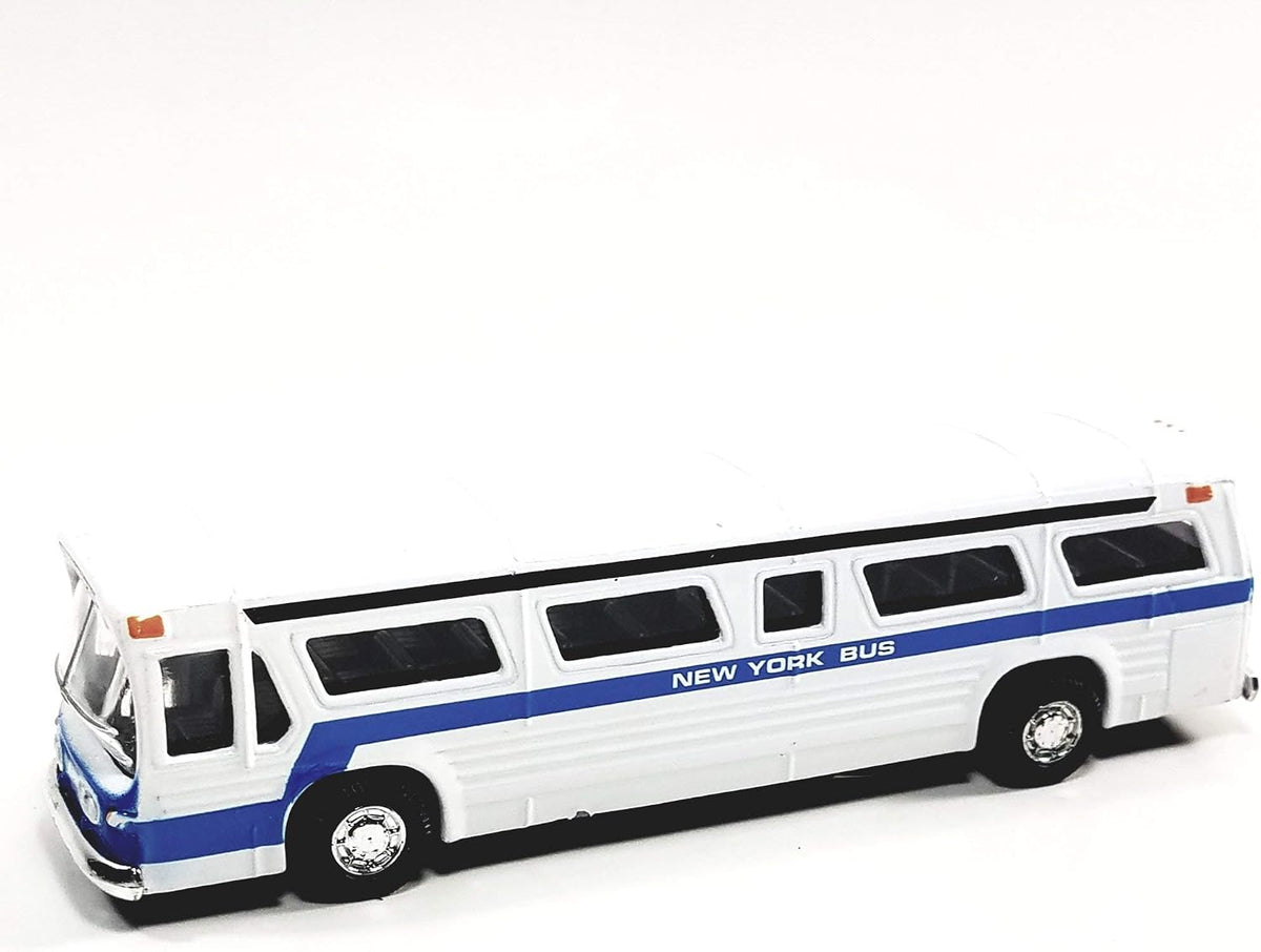 Showcast white New York City Central Station passenger bus, 6 inch diecast model