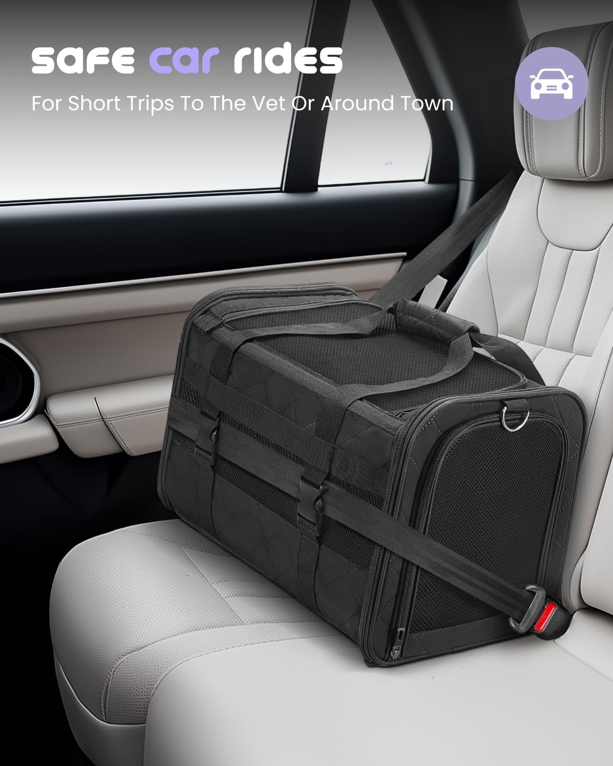 MIDOG Soft Cat Carrier Airline Approved - Black / 20.0"L x 13.0"W x 13.0"H - image 4