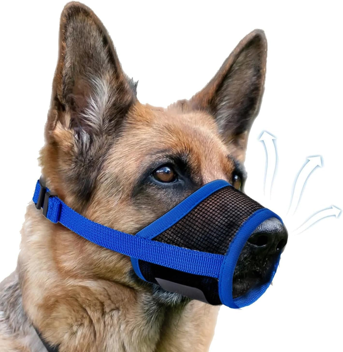 Dog Muzzle, Soft Air Mesh Muzzles for Large Sized Dogs - Blue / XL