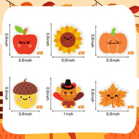 Yopyame 60 pack fall mini erasers shaped like maple leaves, pumpkins, acorns and bears - view 22