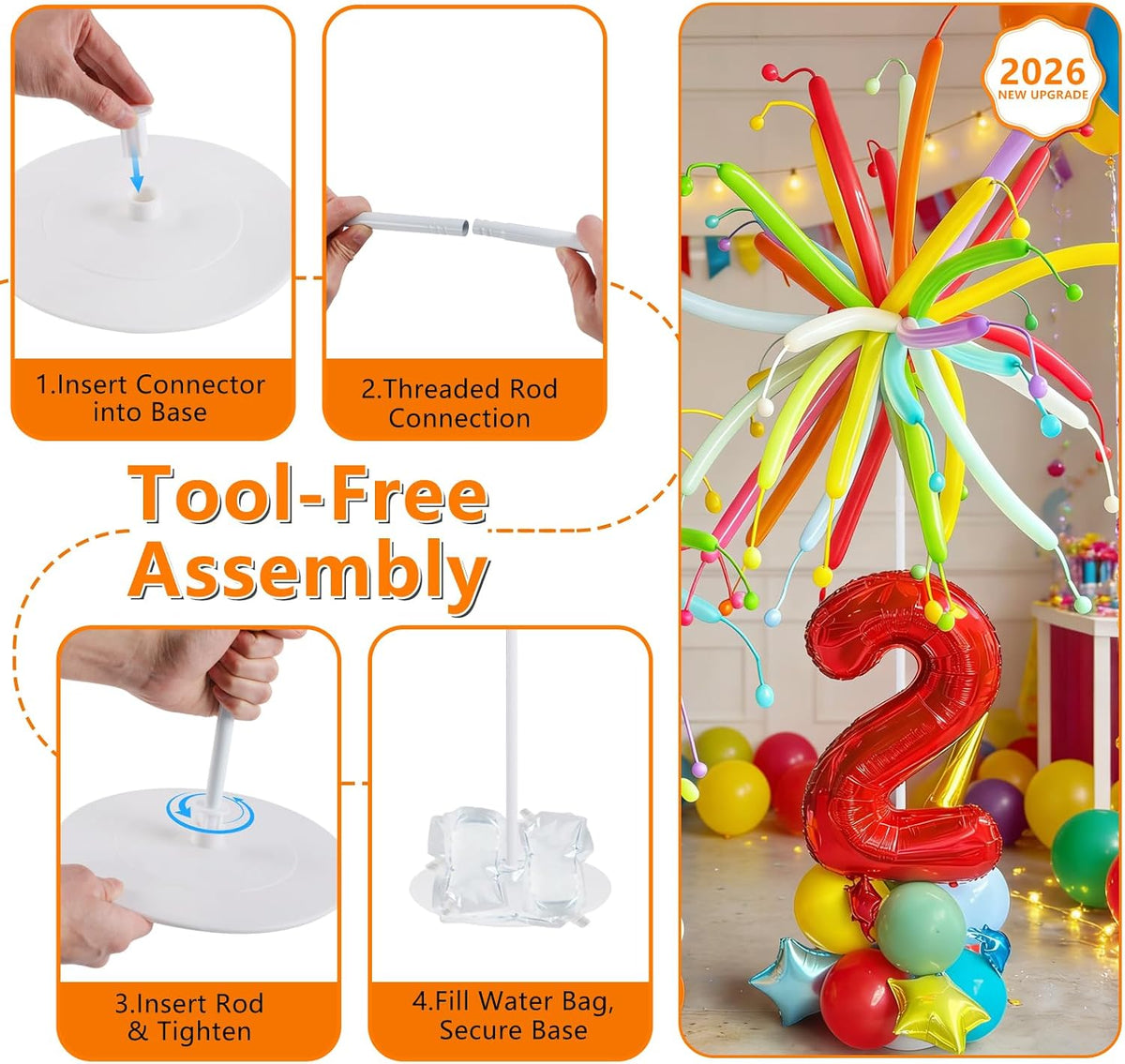 Balloon Stand Kit Set of 2 - White - image 3