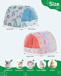 2 Pack Hamster Hideout Bed - Pink+Blue / 9.4*9.4in - image 2